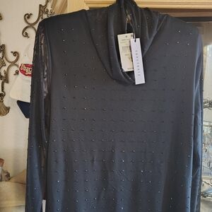 Sanctuary Black Long Sleeve Studded Top